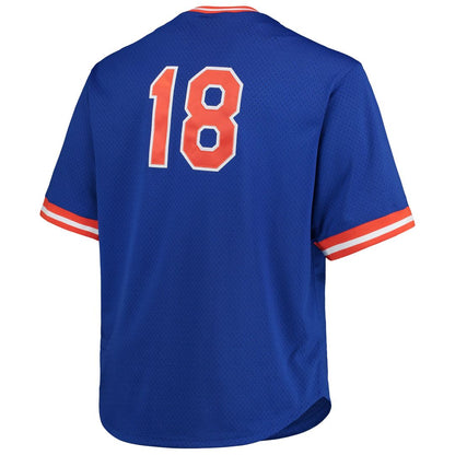 New York Mets Darryl Strawberry Mitchell & Ness Big & Tall Cooperstown Mesh Batting Practice Jersey - Royal MLB Team Jersey Baseball Fan Apparel