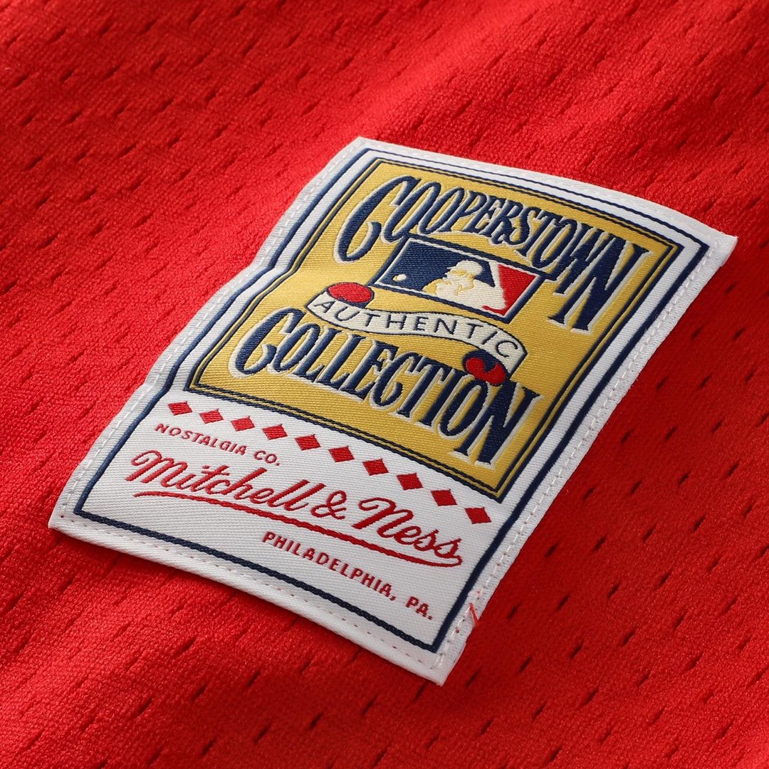 Philadelphia Phillies Jimmy Rollins Mitchell & Ness Cooperstown Mesh Batting Practice Button - Up Jersey - Red MLB Team Jersey Baseball Fan Apparel
