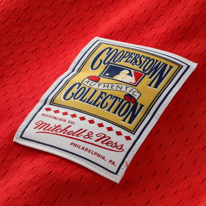 Philadelphia Phillies Jimmy Rollins Mitchell & Ness Cooperstown Mesh Batting Practice Button - Up Jersey - Red MLB Team Jersey Baseball Fan Apparel
