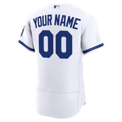 Kansas City Royals Nike Home Authentic Custom Jersey - White MLB Team Jersey Baseball Fan Apparel