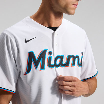 Miami Marlins Nike Home Replica Team Jersey - White MLB Team Jersey Baseball Fan Apparel