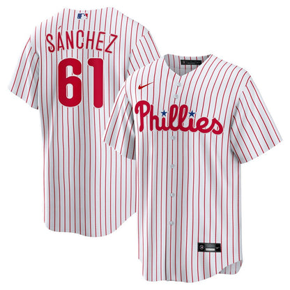 Philadelphia Phillies Cristopher Sanchez Nike Home Replica Jersey - White MLB Team Jersey Baseball Fan Apparel
