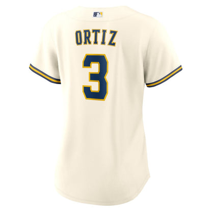 Milwaukee Brewers Joey Ortiz Nike Women's Home Replica Jersey - Cream MLB Team Jersey Baseball Fan Apparel