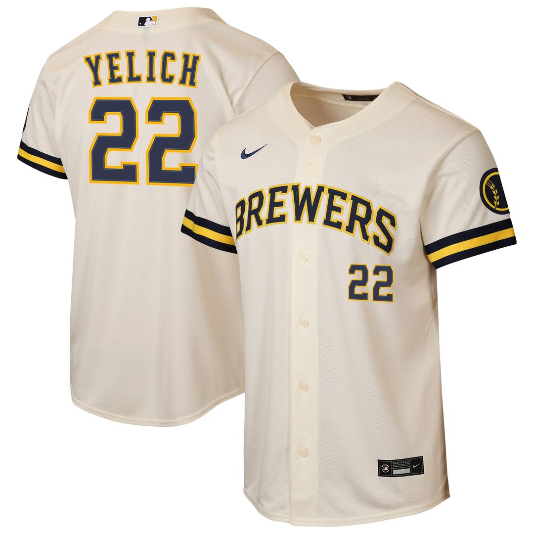 Milwaukee Brewers Christian Yelich Nike Youth Road Stadium Jersey - Powder Blue MLB Team Jersey Baseball Fan Apparel
