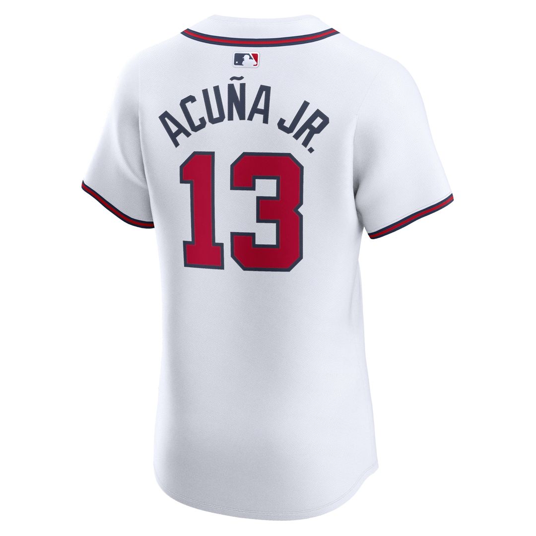Atlanta Braves Ronald Acuña Jr. Nike Home Elite Jersey - White MLB Team Jersey Baseball Fan Apparel