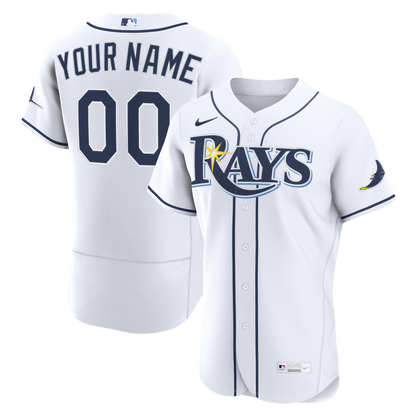 Tampa Bay Rays Nike Home Authentic Custom Jersey - White MLB Team Jersey Baseball Fan Apparel
