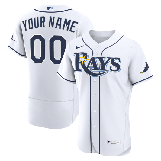 Tampa Bay Rays Nike Home Authentic Custom Jersey - White MLB Team Jersey Baseball Fan Apparel