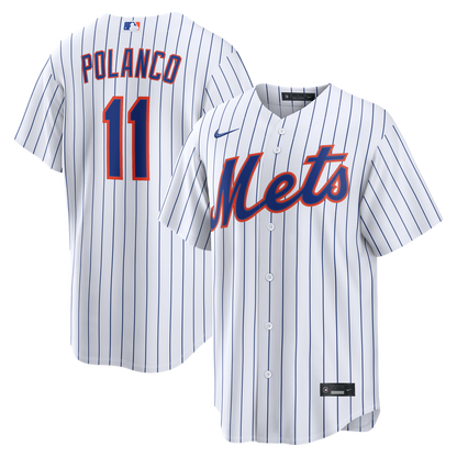 New York Mets Jorge Polanco Nike Home Replica Jersey - White MLB Team Jersey Baseball Fan Apparel