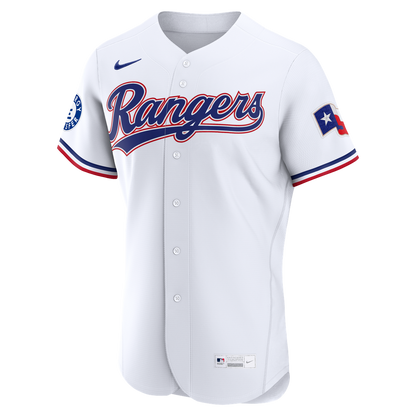 Texas Rangers Corey Seager Nike Home Authentic Sponsor Patch Jersey - White MLB Team Jersey Baseball Fan Apparel