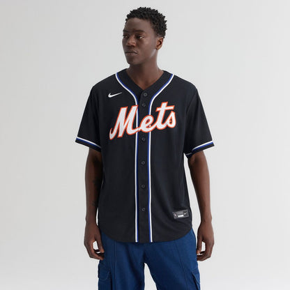 New York Mets Juan Soto Nike Fashion Replica Black Out Jersey MLB Team Jersey Baseball Fan Apparel