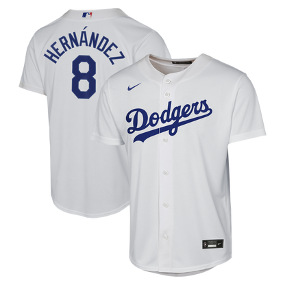 Los Angeles Dodgers Enrique Hernández Nike Youth Home Baseline Jersey - White MLB Team Jersey Baseball Fan Apparel