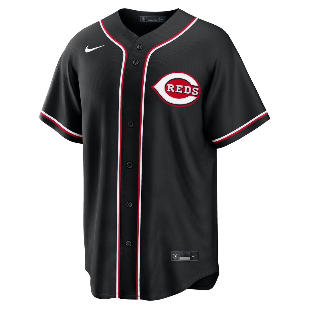 Cincinnati Reds Nike Fashion Replica Black Out Jersey MLB Team Jersey Baseball Fan Apparel