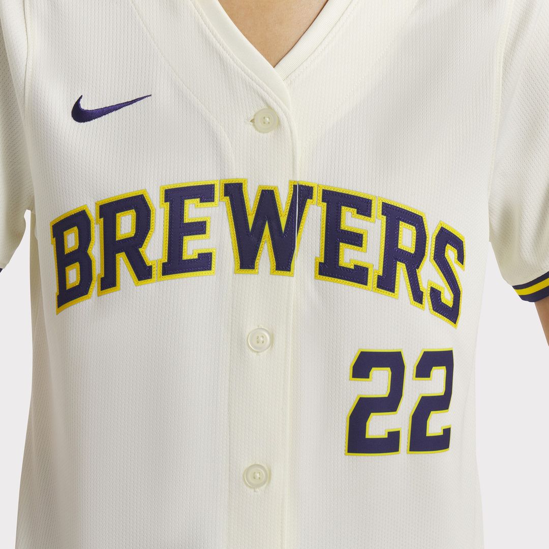 Milwaukee Brewers Christian Yelich Nike Women's Home Limited Player Jersey - Cream MLB Team Jersey Baseball Fan Apparel
