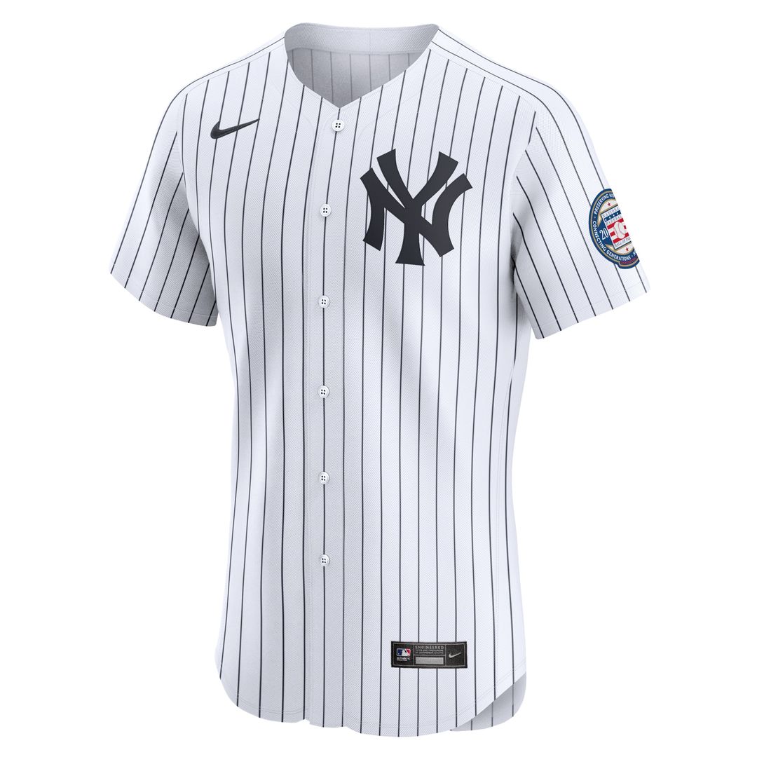 New York Yankees Derek Jeter Nike Home 2020 Hall of Fame Induction Patch Elite Player Jersey - White MLB Team Jersey Baseball Fan Apparel