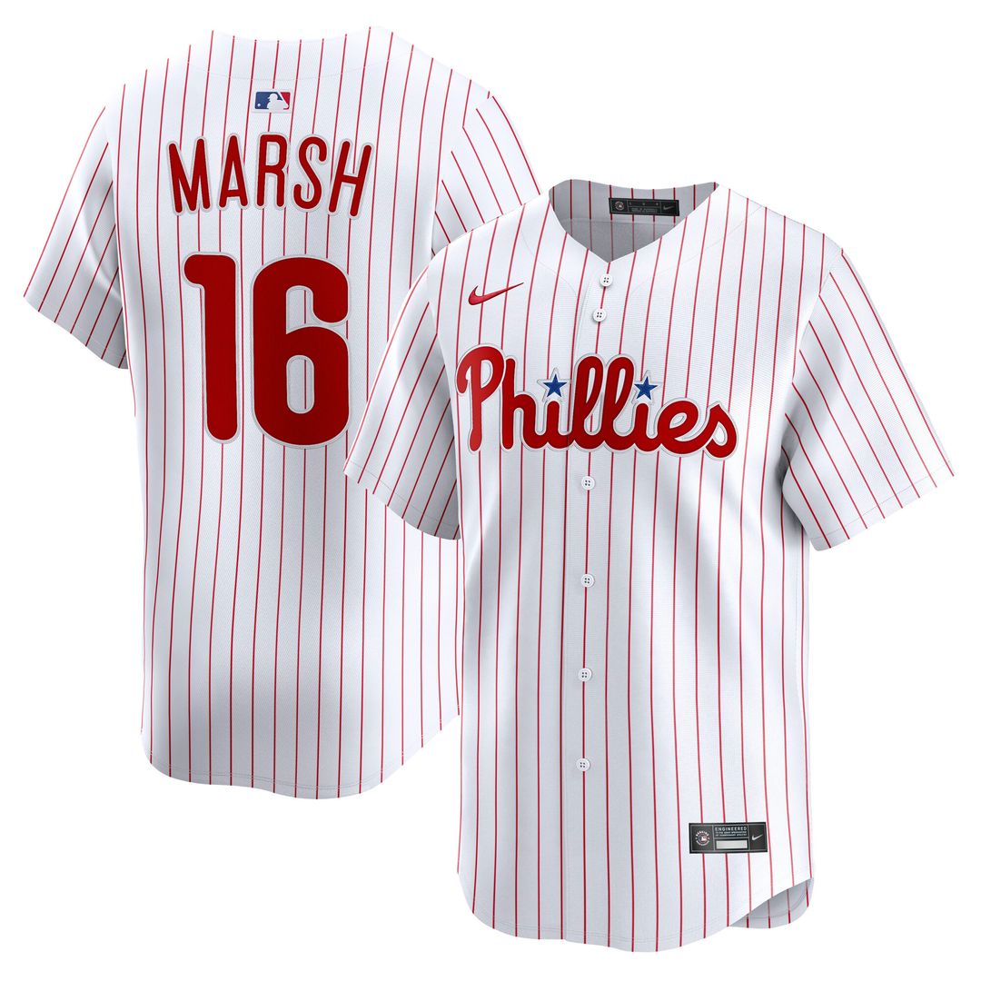 Philadelphia Phillies Brandon Marsh Nike Home Limited Player Jersey - White MLB Team Jersey Baseball Fan Apparel