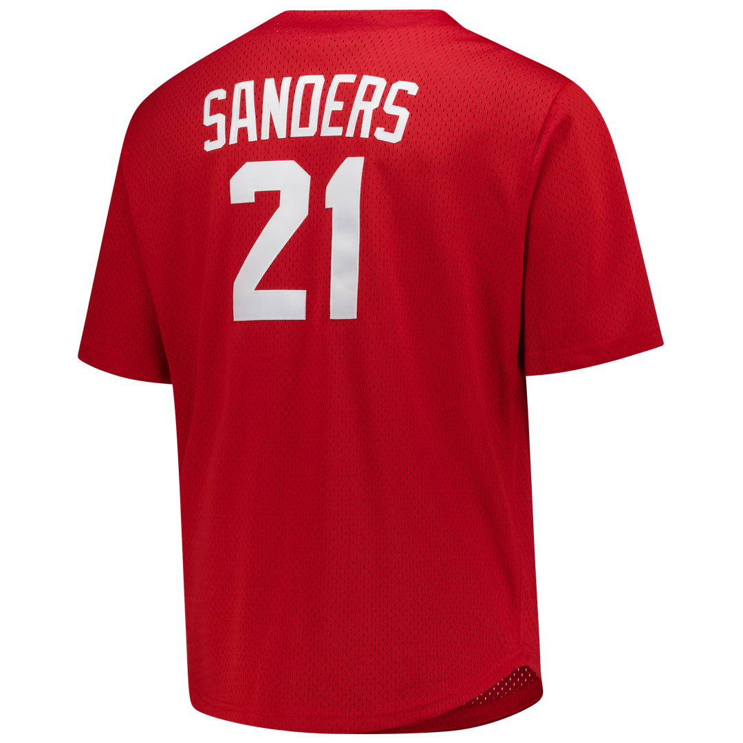 Cincinnati Reds Deion Sanders Mitchell & Ness Big & Tall Cooperstown Mesh Batting Practice Jersey - Red MLB Team Jersey Baseball Fan Apparel