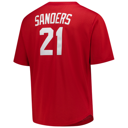 Cincinnati Reds Deion Sanders Mitchell & Ness Big & Tall Cooperstown Mesh Batting Practice Jersey - Red MLB Team Jersey Baseball Fan Apparel