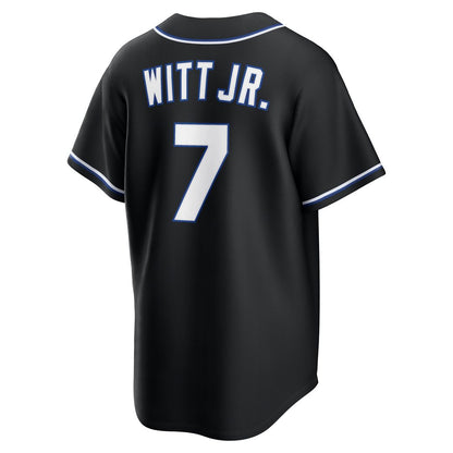 Kansas City Royals Bobby Witt Jr. Nike Fashion Replica Black Out Jersey MLB Team Jersey Baseball Fan Apparel