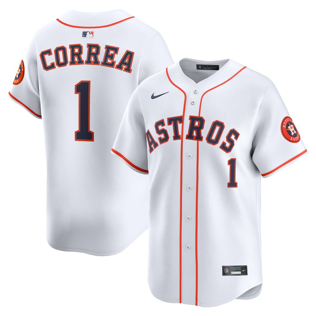 Houston Astros Carlos Correa Nike Home Limited Player Jersey - White MLB Team Jersey Baseball Fan Apparel