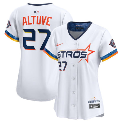 Houston Astros Jose Altuve Nike Women's 2025 City Connect Limited Jersey - White MLB Team Jersey Baseball Fan Apparel