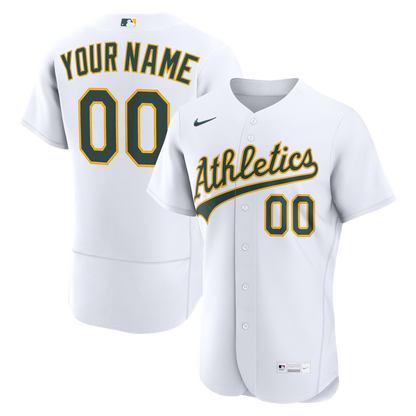 Athletics Nike Home Authentic Custom Jersey - White MLB Team Jersey Baseball Fan Apparel