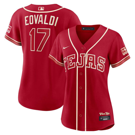 Texas Rangers Nathan Eovaldi Nike Women's 2026 City Connect Stadium Jersey - Red MLB Team Jersey Baseball Fan Apparel