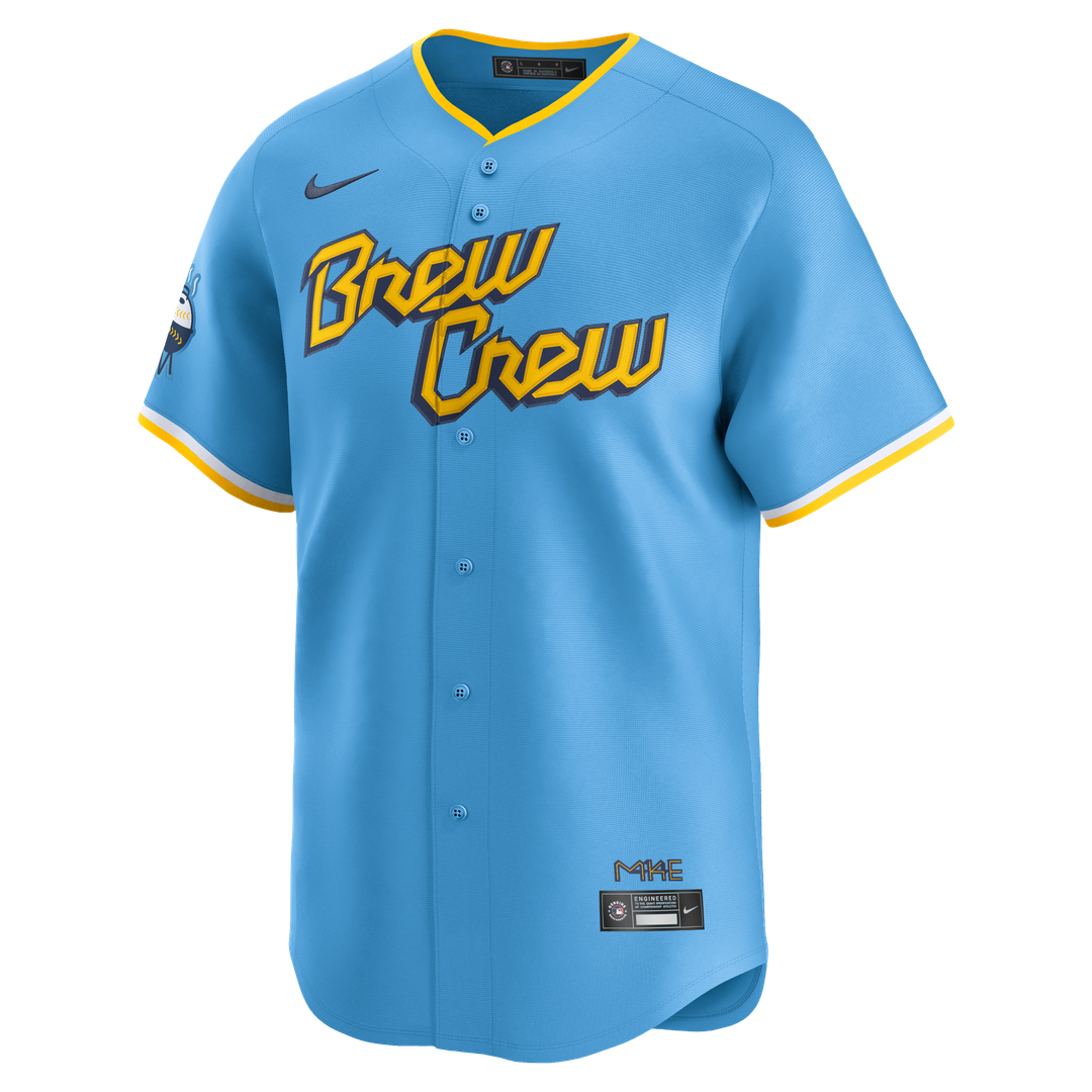 Milwaukee Brewers Nike City Connect Limited Jersey - Light Blue MLB Team Jersey Baseball Fan Apparel