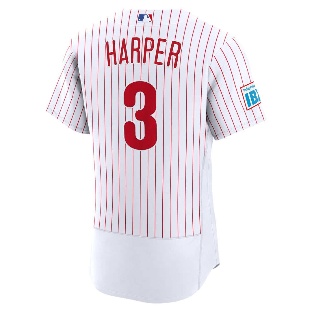 Philadelphia Phillies Bryce Harper Nike Alternate Authentic Sponsor Patch Jersey - Cream MLB Team Jersey Baseball Fan Apparel