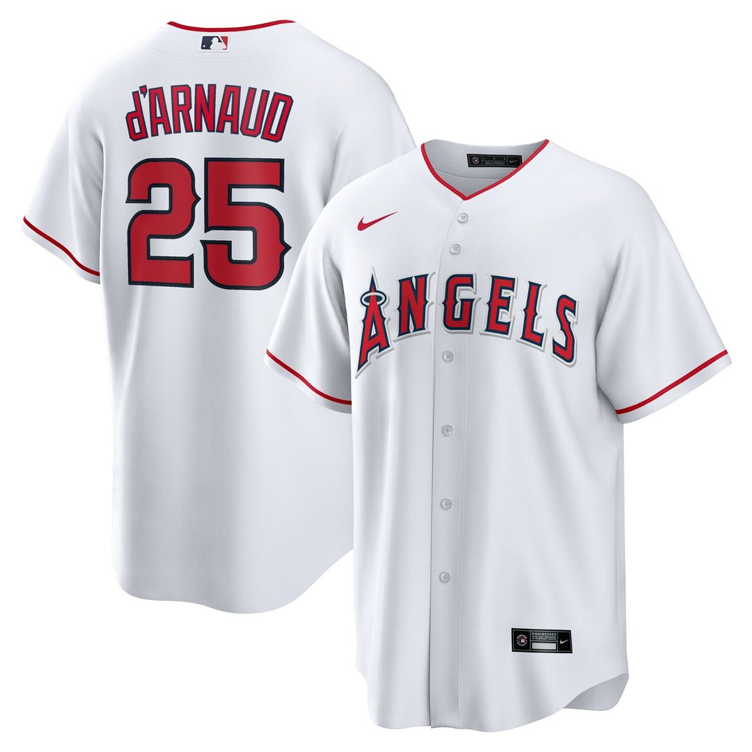Los Angeles Angels Travis d'Arnaud Nike Home Replica Jersey - White MLB Team Jersey Baseball Fan Apparel