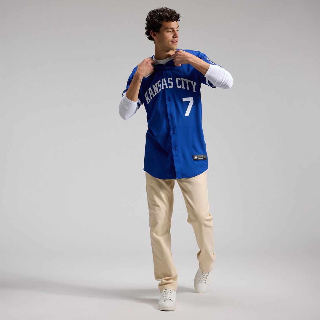 Kansas City Royals Bobby Witt Jr. Nike Alternate 2 Elite Player Jersey - Royal MLB Team Jersey Baseball Fan Apparel