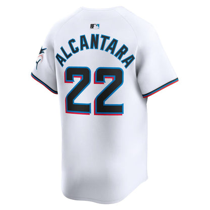 Miami Marlins Sandy Alcantara Nike Home Limited Player Jersey - White MLB Team Jersey Baseball Fan Apparel