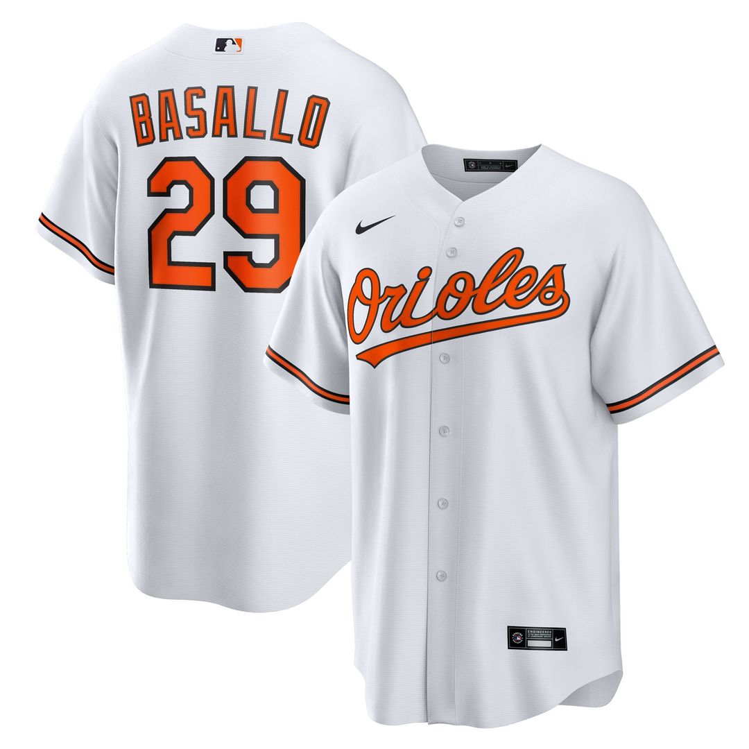 Baltimore Orioles Samuel Basallo Nike Replica Player Jersey - White MLB Team Jersey Baseball Fan Apparel