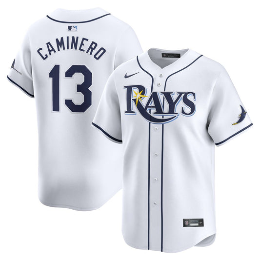 Tampa Bay Rays Junior Caminero Nike Youth Home Limited Player Jersey - White MLB Team Jersey Baseball Fan Apparel