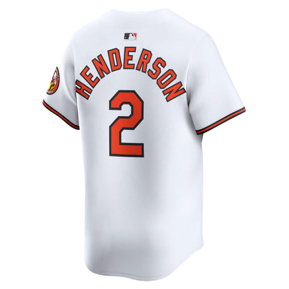 Baltimore Orioles Gunnar Henderson Nike Home Limited Player Jersey - White MLB Team Jersey Baseball Fan Apparel