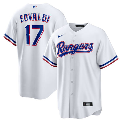 Texas Rangers Nathan Eovaldi Nike Home Replica Player Jersey - White MLB Team Jersey Baseball Fan Apparel