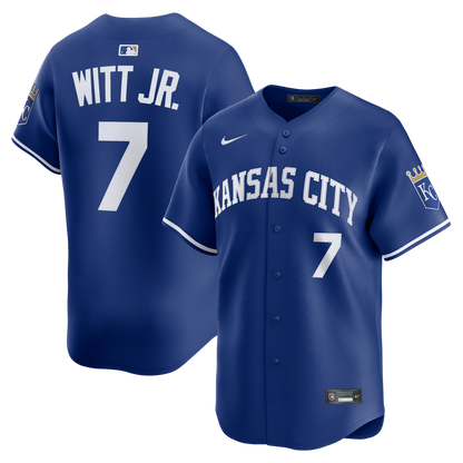 Kansas City Royals Bobby Witt Jr. Nike Alternate 2 Limited Player Jersey - Royal MLB Team Jersey Baseball Fan Apparel