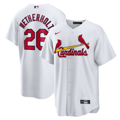 St. Louis Cardinals JJ Wetherholt Nike Home Replica Jersey - White MLB Team Jersey Baseball Fan Apparel