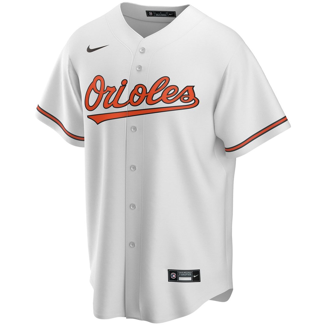 Baltimore Orioles Nike Home Replica Custom Jersey - White MLB Team Jersey Baseball Fan Apparel