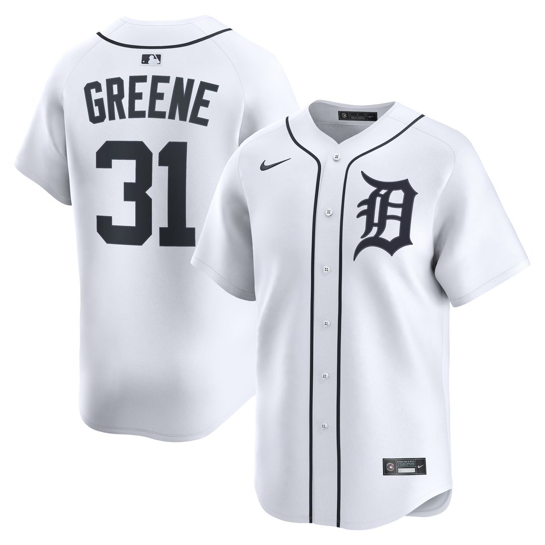 Detroit Tigers Riley Greene Nike Home Limited Player Jersey - White MLB Team Jersey Baseball Fan Apparel