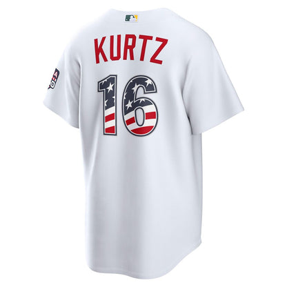 Athletics Nick Kurtz Nike USA 250 Fourth of July Home Stadium Jersey - White MLB Team Jersey Baseball Fan Apparel