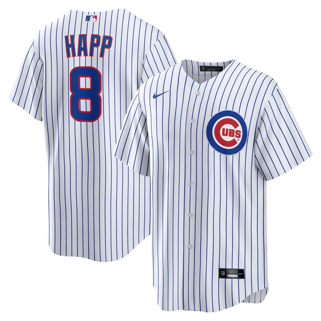Chicago Cubs Ian Happ Nike Home Replica Jersey - White MLB Team Jersey Baseball Fan Apparel