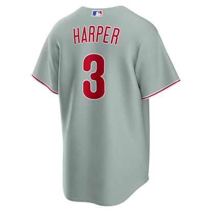 Philadelphia Phillies Bryce Harper Nike Road Replica Jersey - Gray MLB Team Jersey Baseball Fan Apparel