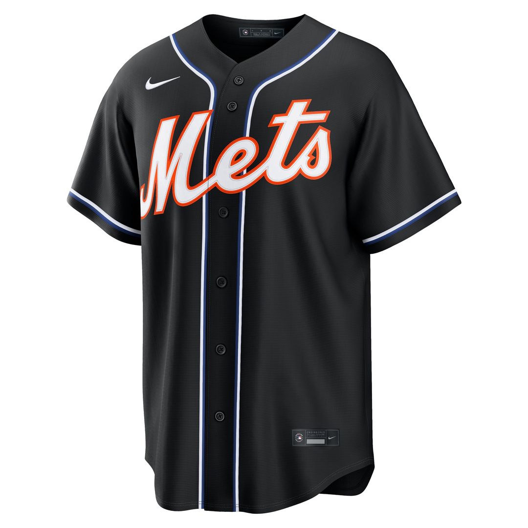 New York Mets Nike Fashion Replica Black Out Jersey MLB Team Jersey Baseball Fan Apparel