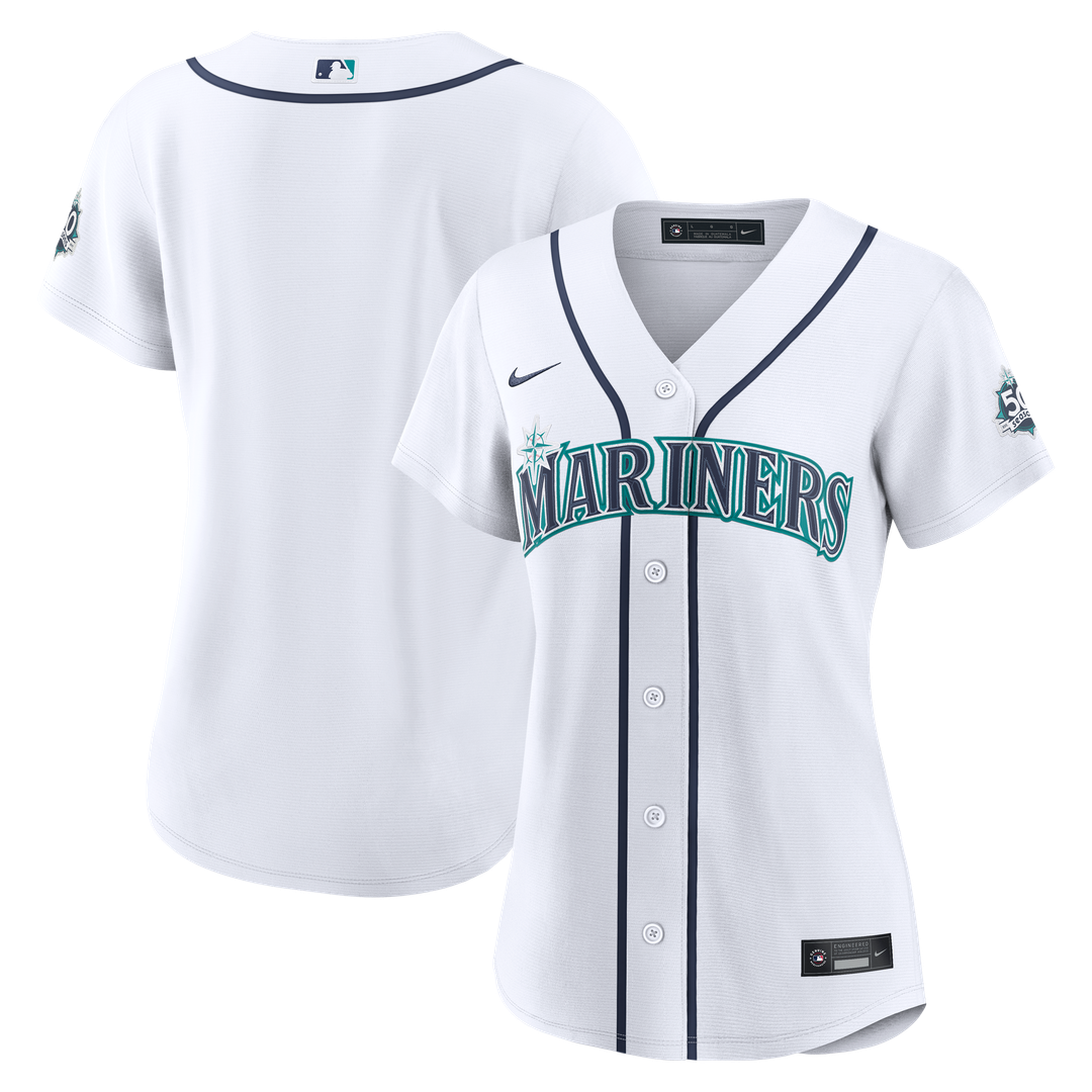 Seattle Mariners Nike Women's Home 50th Season Stadium Jersey - White MLB Team Jersey Baseball Fan Apparel