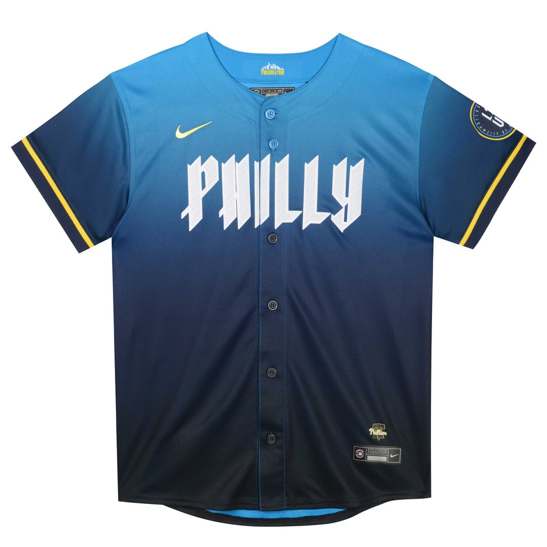 Philadelphia Phillies Zack Wheeler Nike Preschool 2024 City Connect Limited Player Jersey - Blue MLB Team Jersey Baseball Fan Apparel