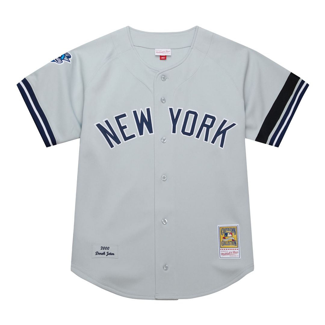 New York Yankees Derek Jeter Mitchell & Ness Cooperstown 2000 World Series Authentic Jersey - Gray MLB Team Jersey Baseball Fan Apparel