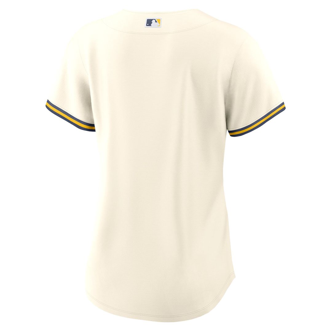 Milwaukee Brewers Nike Women's Home Replica Team Jersey - Cream MLB Team Jersey Baseball Fan Apparel