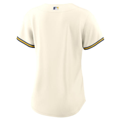 Milwaukee Brewers Nike Women's Home Replica Team Jersey - Cream MLB Team Jersey Baseball Fan Apparel