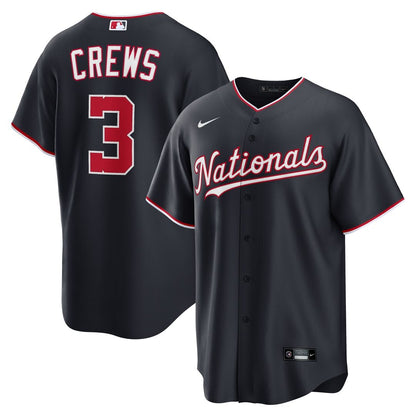 Washington Nationals Dylan Crews Nike Alternate Replica Jersey - Navy MLB Team Jersey Baseball Fan Apparel