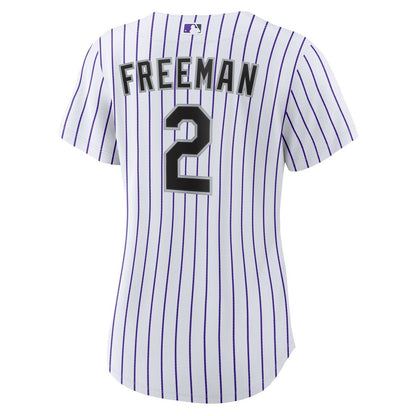 Colorado Rockies Tyler Freeman Nike Women's Home Replica Jersey - White MLB Team Jersey Baseball Fan Apparel